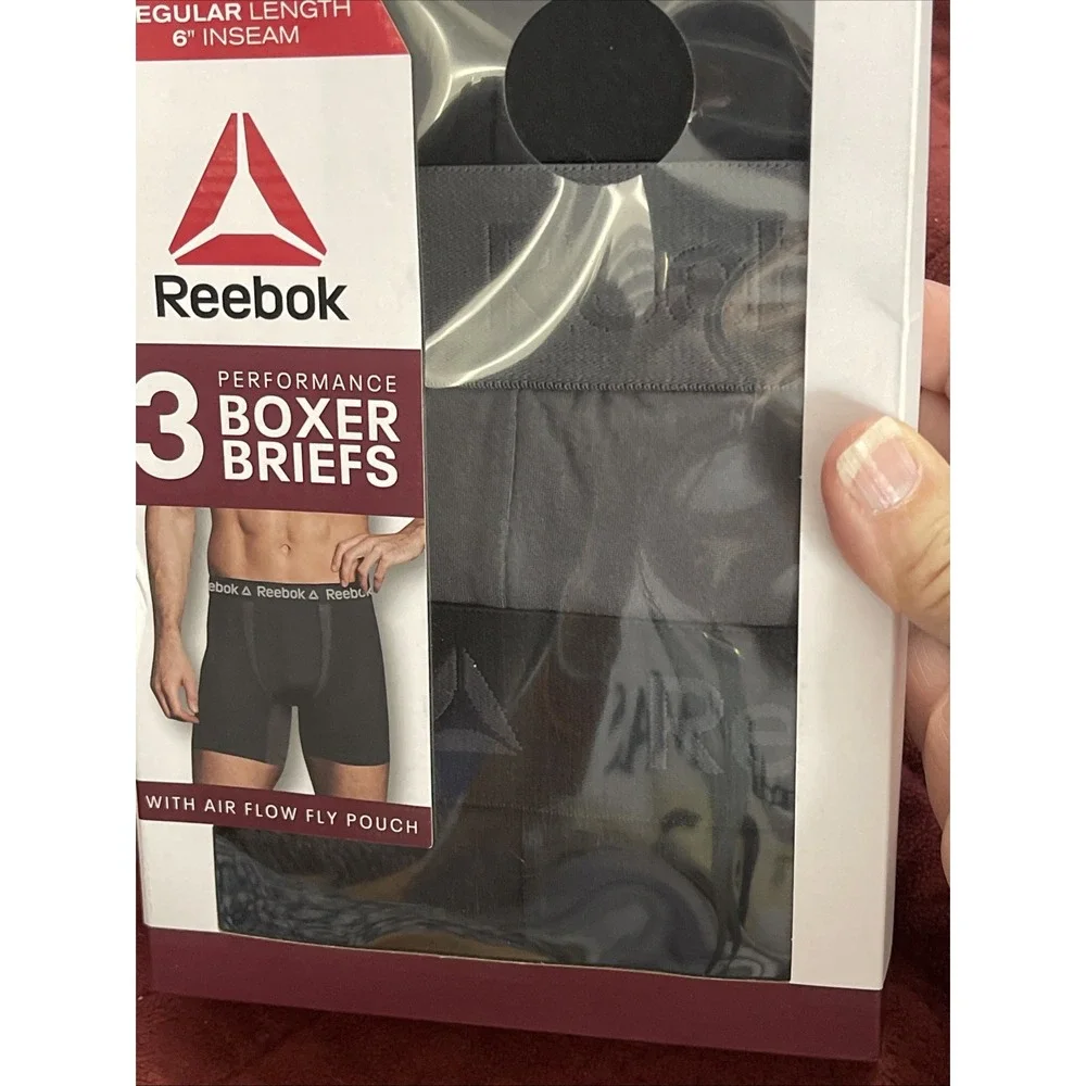 Reebok Tech Comfort Performance BOXER BRIEFS 3 PAIR Men's Sz XL Regular Length